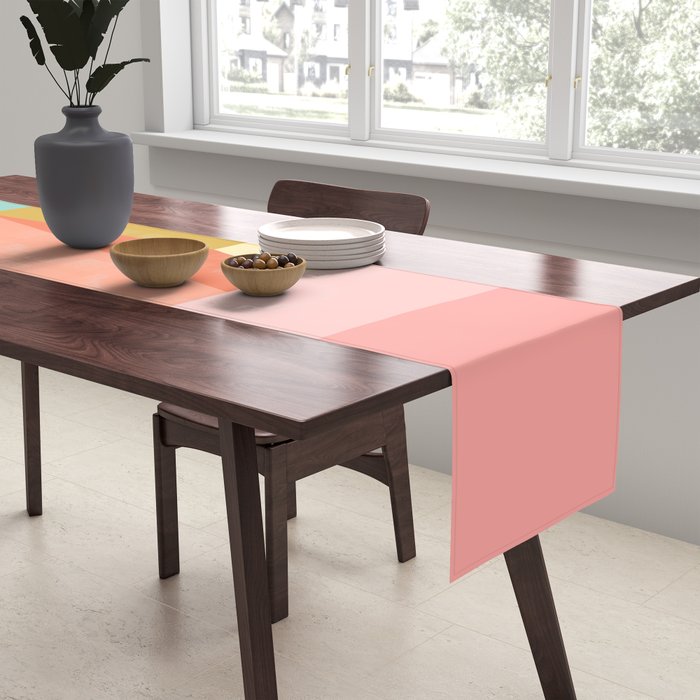 Abstract Geometry Steps in Beachy Pastels Table Runner Gallery Image 2