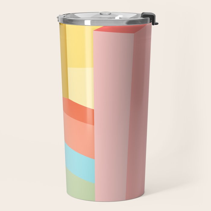 Abstract Geometry Steps in Beachy Pastels Travel Mug Gallery Image 2