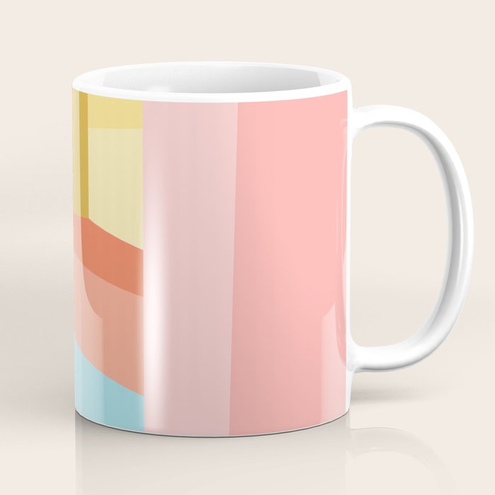 Abstract Geometry Steps in Beachy Pastels Coffee Mug Gallery Image 1