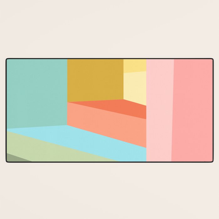 Abstract Geometry Steps in Beachy Pastels Desk Mat Gallery Image 3