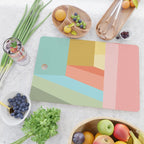 Abstract Geometry Steps in Beachy Pastels Cutting Board Gallery Image 2