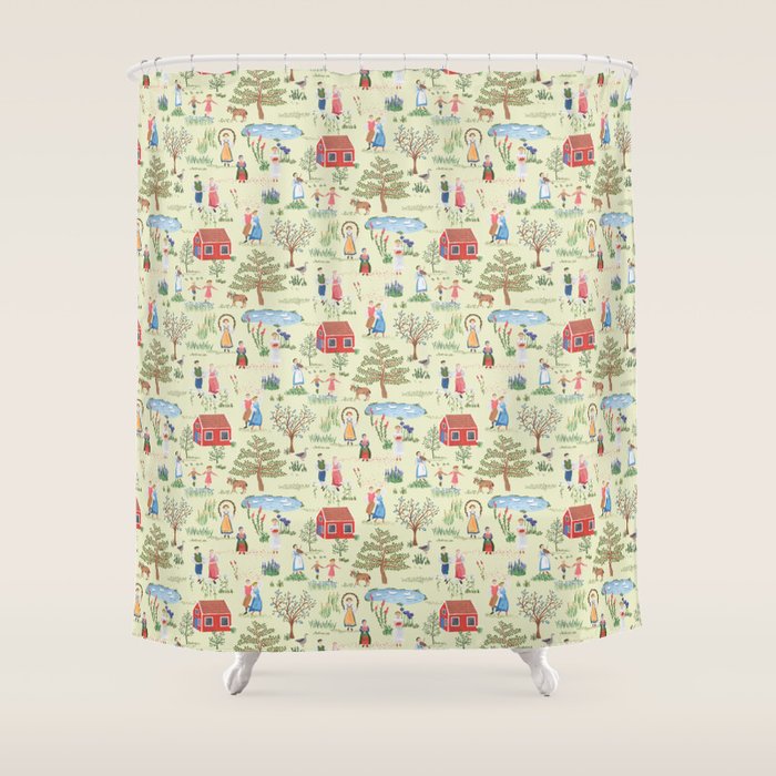 Swedish Folk Art - Midsummer Shower Curtain Gallery Image 1