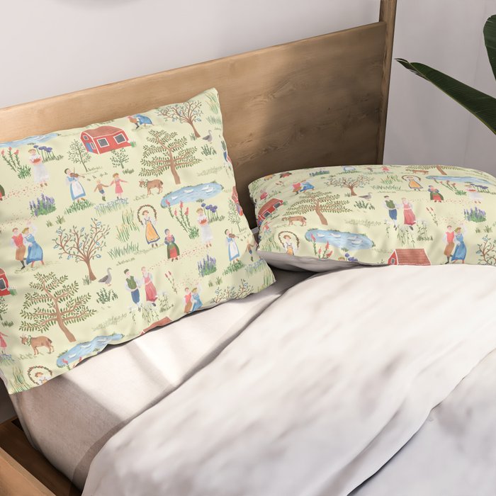 Swedish Folk Art - Midsummer Pillow Sham Gallery Image 2