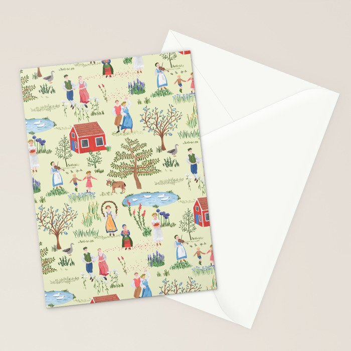 Swedish Folk Art - Midsummer Stationery Card Gallery Image 2