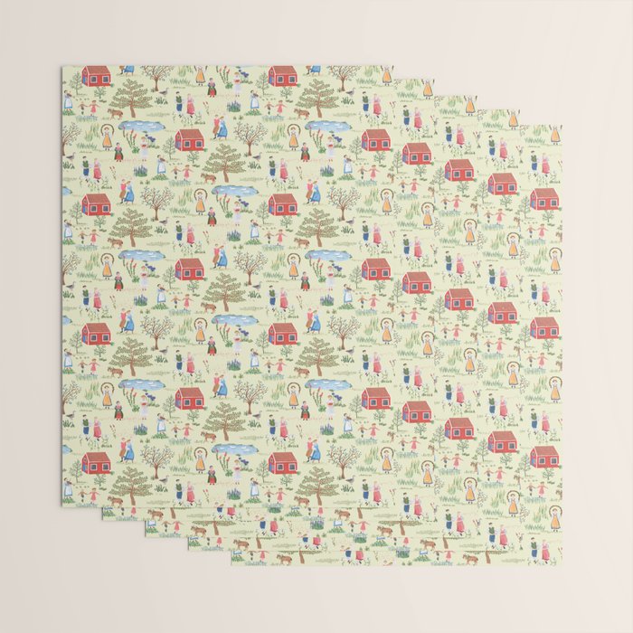 Swedish Folk Art - Midsummer Wrapping Paper Gallery Image 3