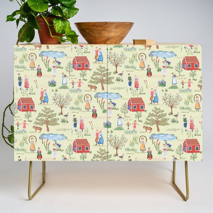 Swedish Folk Art - Midsummer Credenza Gallery Image 1