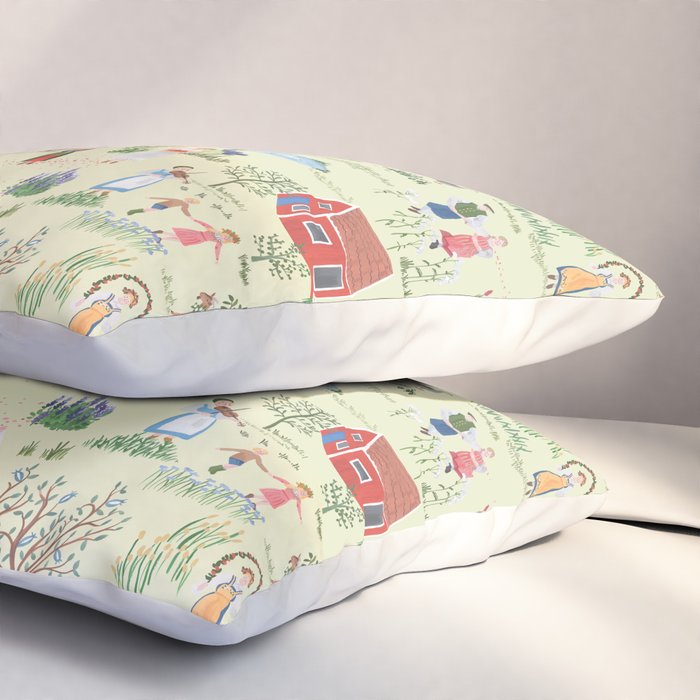 Swedish Folk Art - Midsummer Pillow Sham Gallery Image 3