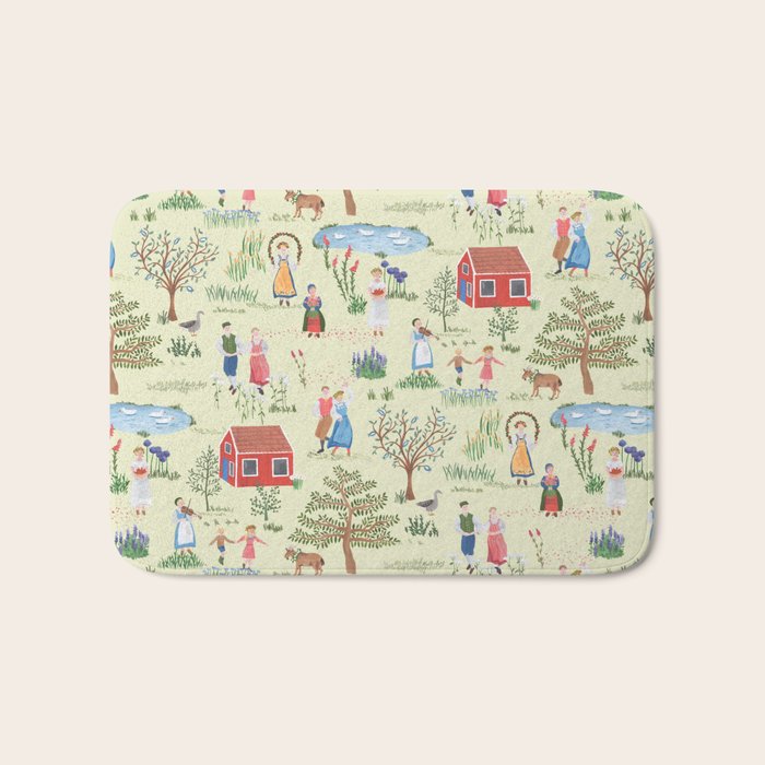 Swedish Folk Art - Midsummer Bath Mat Gallery Image 1