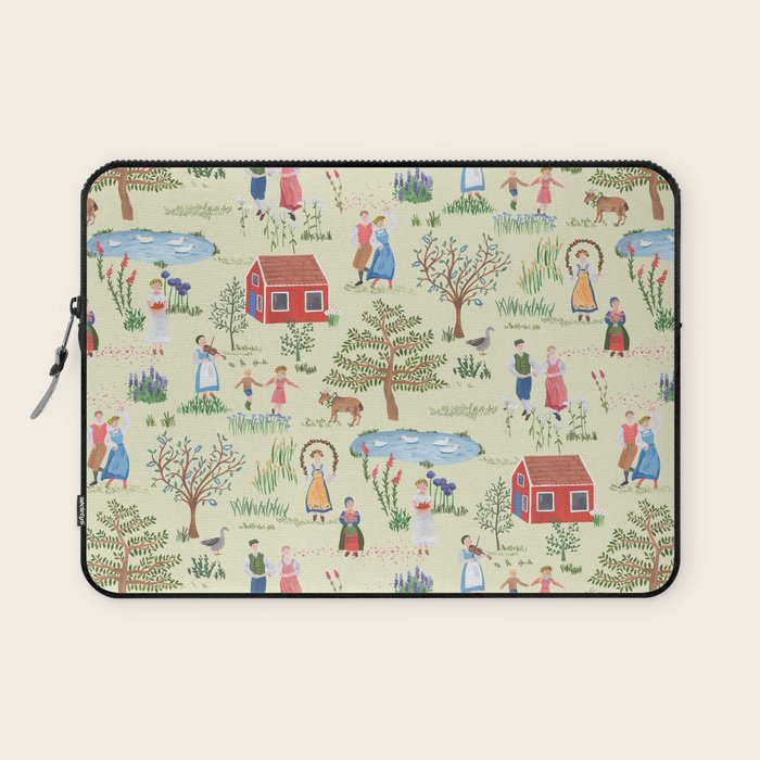 Swedish Folk Art - Midsummer Laptop Sleeve Gallery Image 1