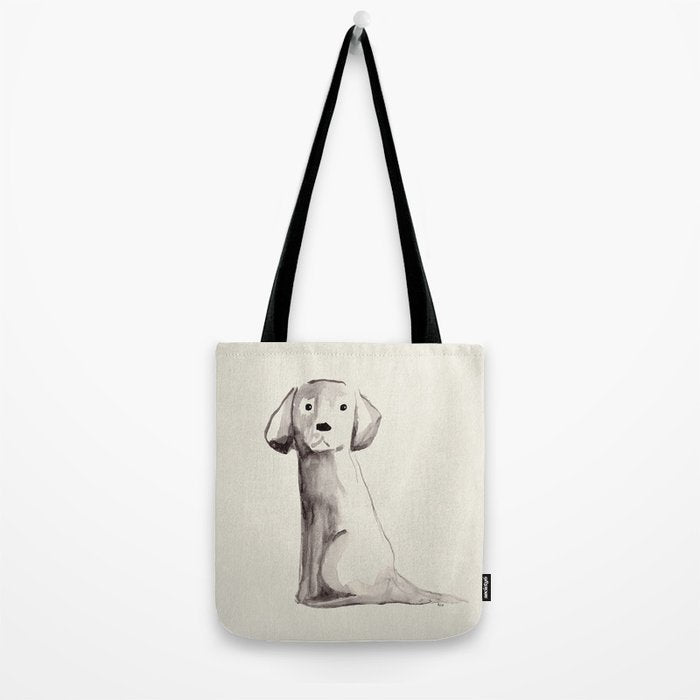 Little pup watercolor dog painting  Tote Bag Gallery Image 2
