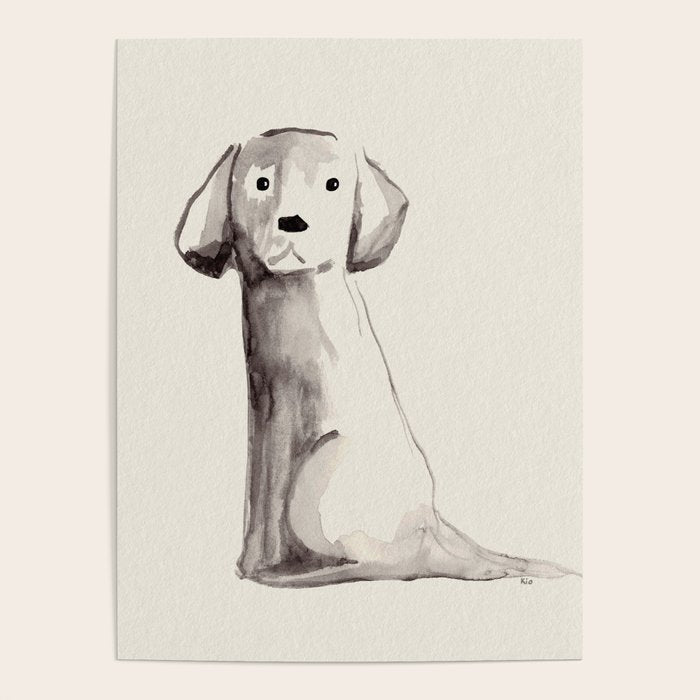 Little pup watercolor dog painting  Poster Gallery Image 4