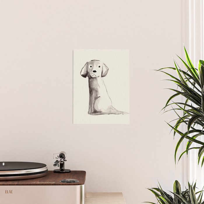 Little pup watercolor dog painting  Poster Gallery Image 2