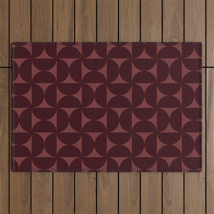 Bauhaus Mid Century Modern Geometric Pattern VII Outdoor Rug Gallery Image 1