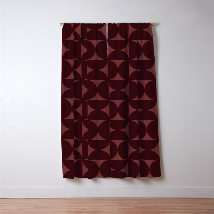 Bauhaus Mid Century Modern Geometric Pattern VII Window Curtain Gallery Image 3