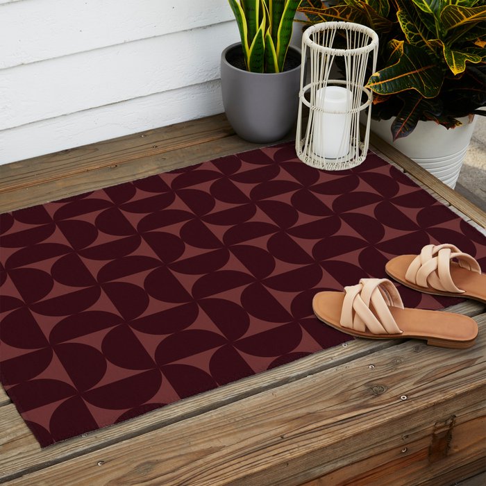 Bauhaus Mid Century Modern Geometric Pattern VII Outdoor Rug Gallery Image 2
