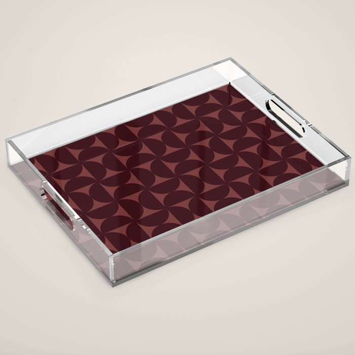Bauhaus Mid Century Modern Geometric Pattern VII Acrylic Tray Gallery Image 1