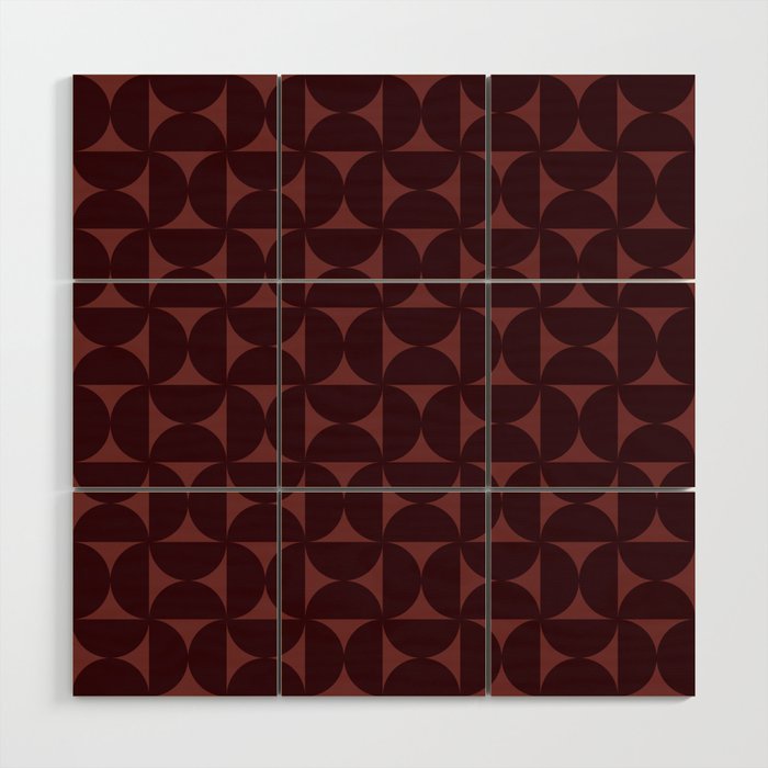 Bauhaus Mid Century Modern Geometric Pattern VII Wood Wall Art Gallery Image 1