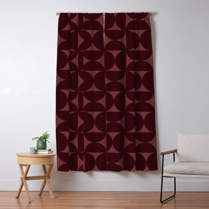 Bauhaus Mid Century Modern Geometric Pattern VII Window Curtain Gallery Image 5