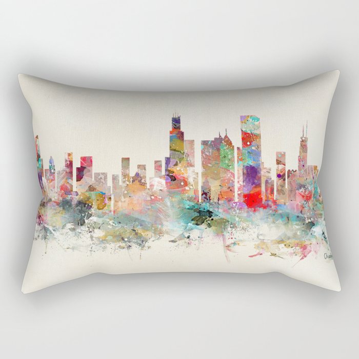 chicago illinois skyline Rectangular Pillow Gallery Image 1