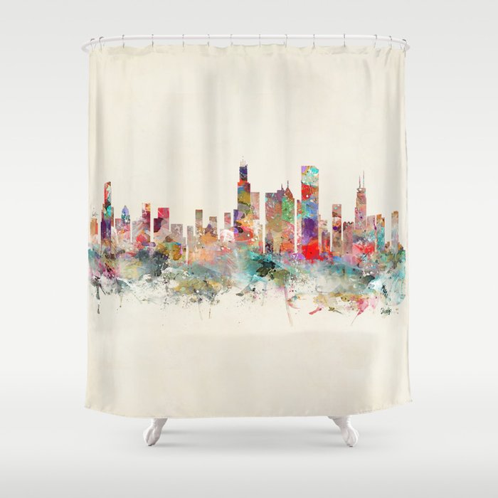 chicago illinois skyline Shower Curtain Gallery Image 1