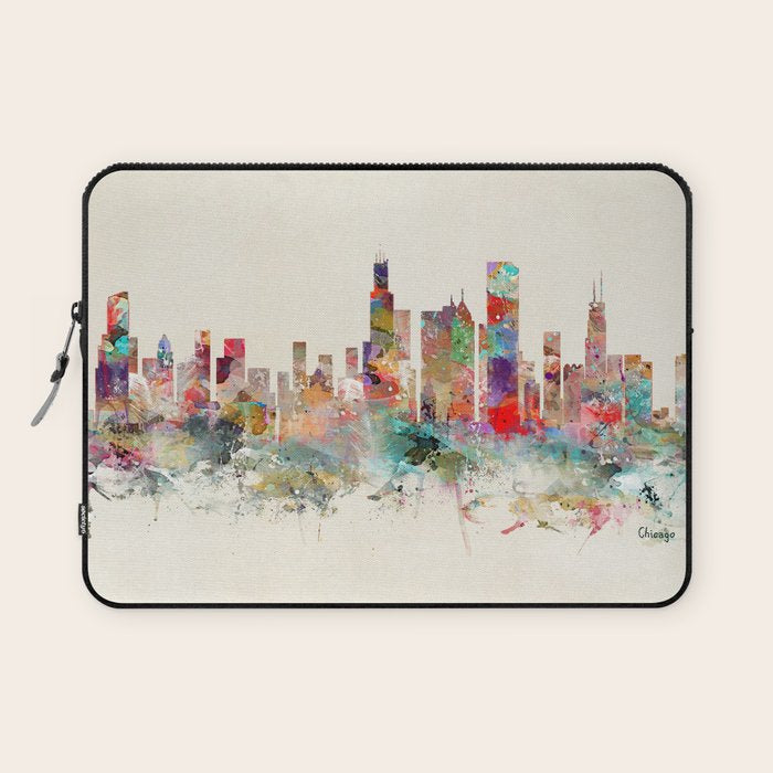 chicago illinois skyline Laptop Sleeve Gallery Image 1