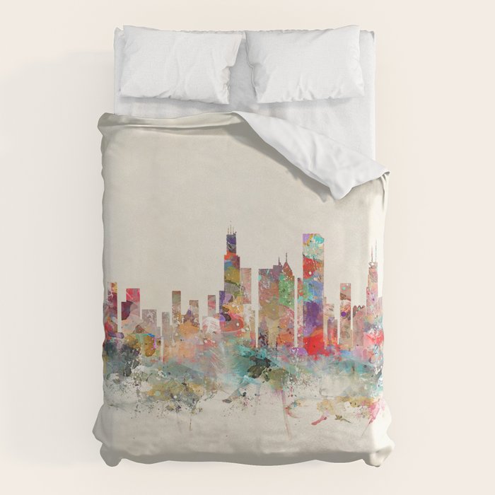 chicago illinois skyline Duvet Cover Gallery Image 6