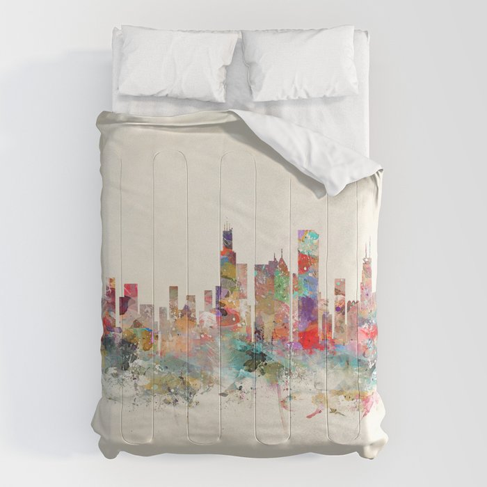chicago illinois skyline Comforter Gallery Image 1