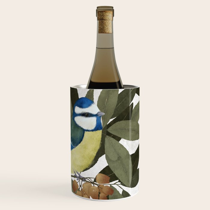 Blue tit and strawberry tree Wine Chiller Gallery Image 3
