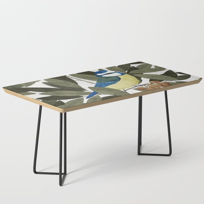 Blue tit and strawberry tree Coffee Table Gallery Image 1