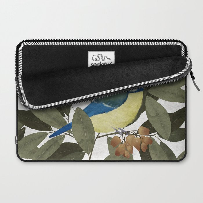 Blue tit and strawberry tree Laptop Sleeve Gallery Image 2