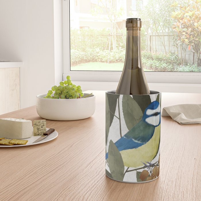 Blue tit and strawberry tree Wine Chiller Gallery Image 4