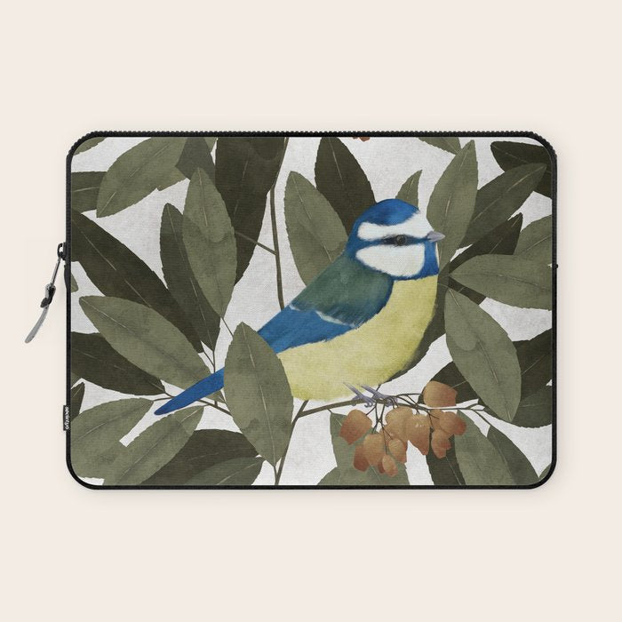 Blue tit and strawberry tree Laptop Sleeve Gallery Image 1