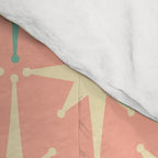 Mid-Century Modern Atomic Stars Pattern Blush Pink Teal Mint Cream Comforter Gallery Image 4