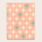 Mid-Century Modern Atomic Stars Pattern Blush Pink Teal Mint Cream Notebook Gallery Image 4