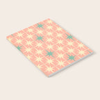 Mid-Century Modern Atomic Stars Pattern Blush Pink Teal Mint Cream Notebook Gallery Image 2