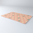Mid-Century Modern Atomic Stars Pattern Blush Pink Teal Mint Cream Rug Gallery Image 3