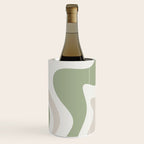 Retro Liquid Swirl Abstract Pattern in Cream, Sage, Beige Wine Chiller Gallery Image 2