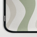 Retro Liquid Swirl Abstract Pattern in Cream, Sage, Beige Laptop Sleeve Gallery Image 3