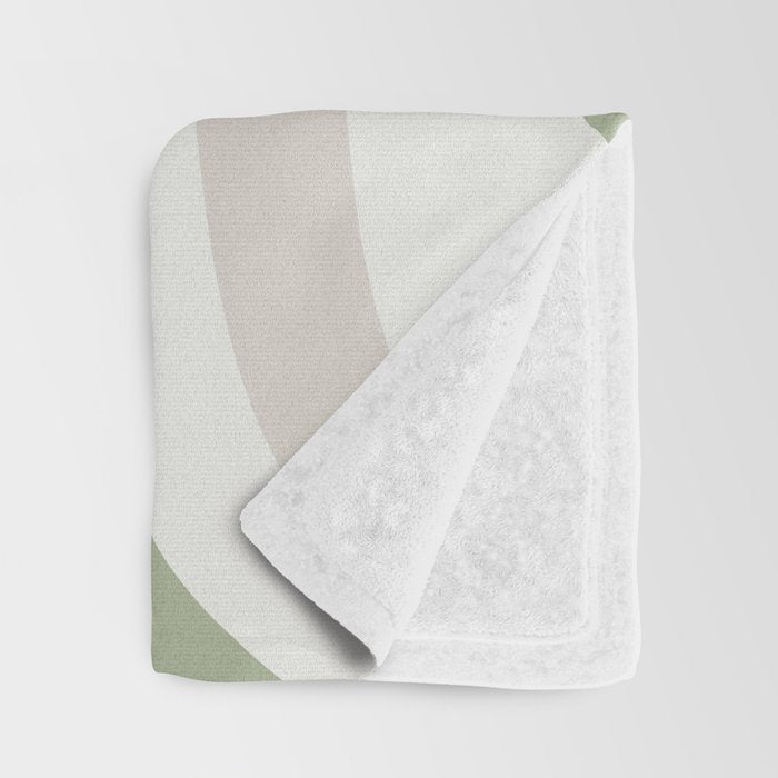 Retro Liquid Swirl Abstract Pattern in Cream, Sage, Beige Throw Blanket Gallery Image 3