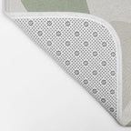 Retro Liquid Swirl Abstract Pattern in Cream, Sage, Beige Bath Mat Gallery Image 2