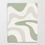 Retro Liquid Swirl Abstract Pattern in Cream, Sage, Beige Notebook Gallery Image 4