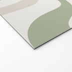Retro Liquid Swirl Abstract Pattern in Cream, Sage, Beige Welcome Mat Gallery Image 2