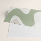Retro Liquid Swirl Abstract Pattern in Cream, Sage, Beige Wrapping Paper Gallery Image 2