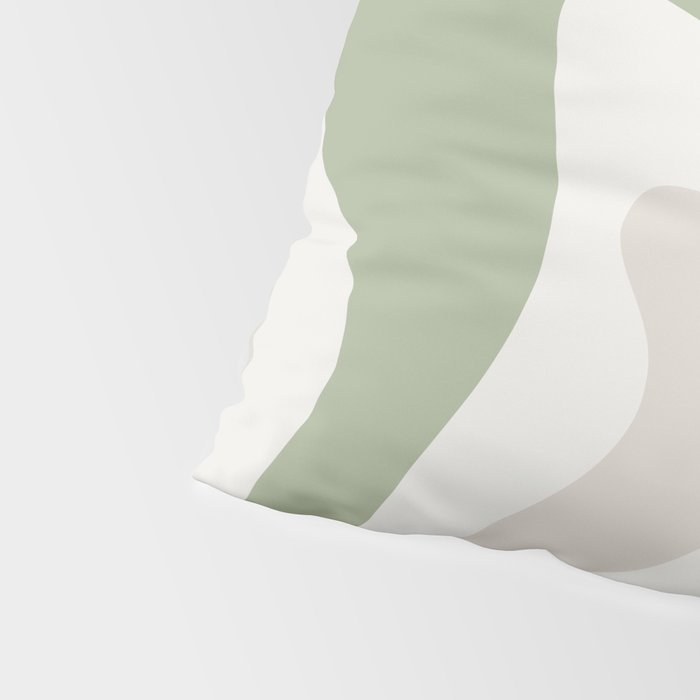Retro Liquid Swirl Abstract Pattern in Cream, Sage, Beige Pillow Sham Gallery Image 4