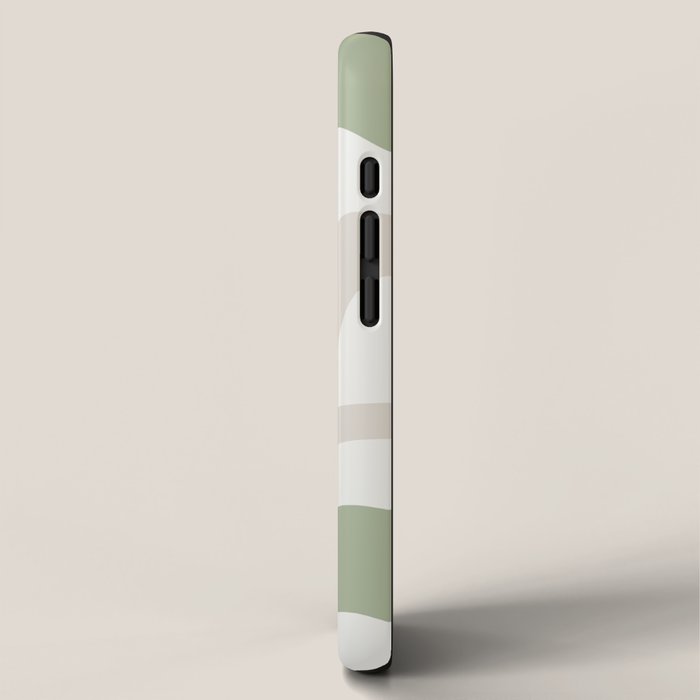 Retro Liquid Swirl Abstract Pattern in Cream, Sage, Beige iPhone Case Gallery Image 2