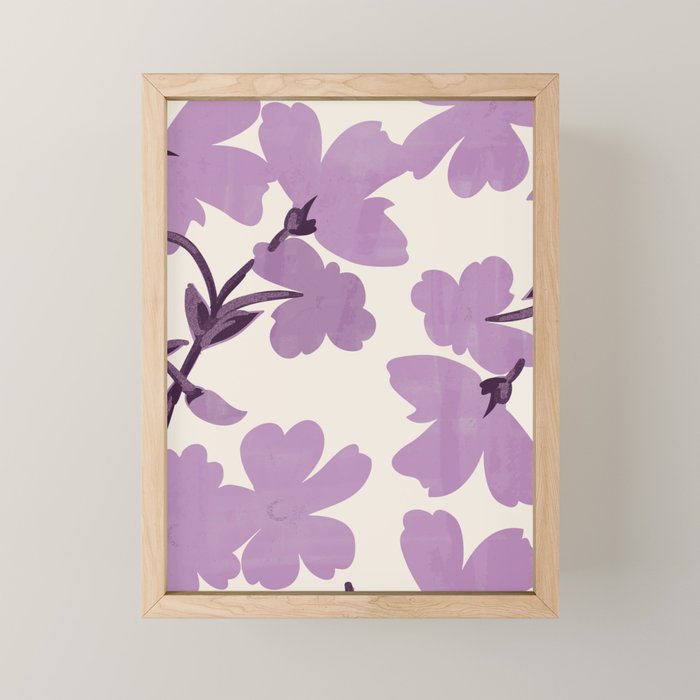 Gentle Purple Flowers Mini Art Print Gallery Image 1