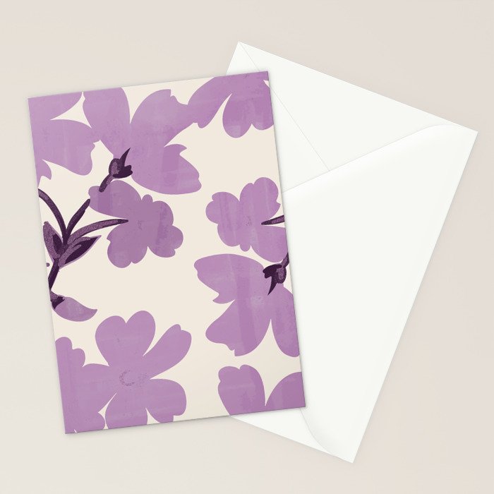 Gentle Purple Flowers Stationery Card Gallery Image 2