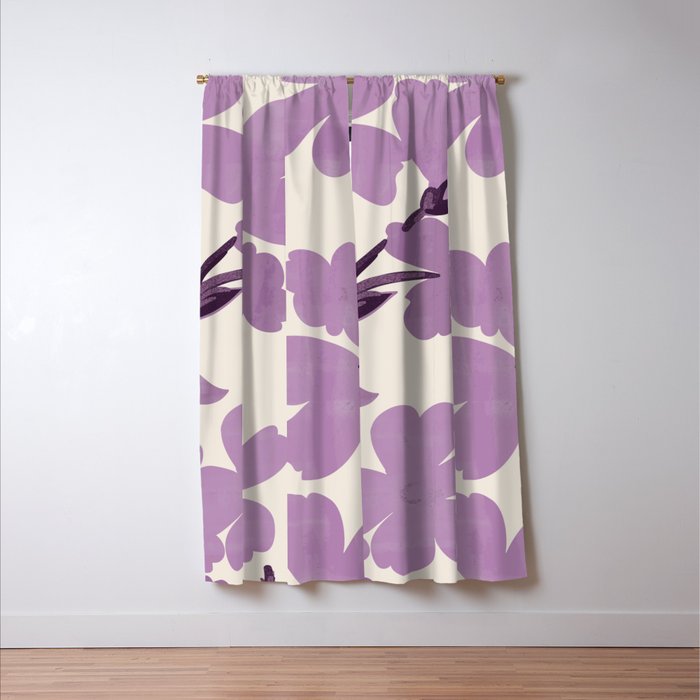 Gentle Purple Flowers Window Curtain Gallery Image 3