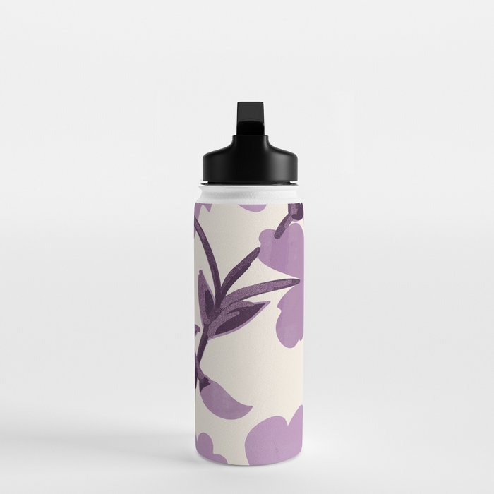 Gentle Purple Flowers Water Bottle Gallery Image 3