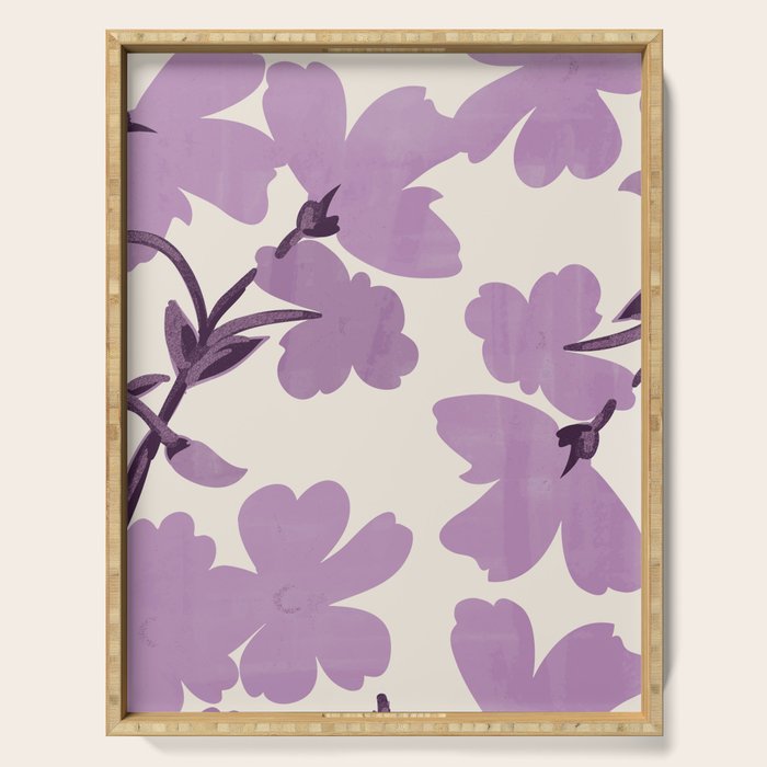 Gentle Purple Flowers Serving Tray Gallery Image 1